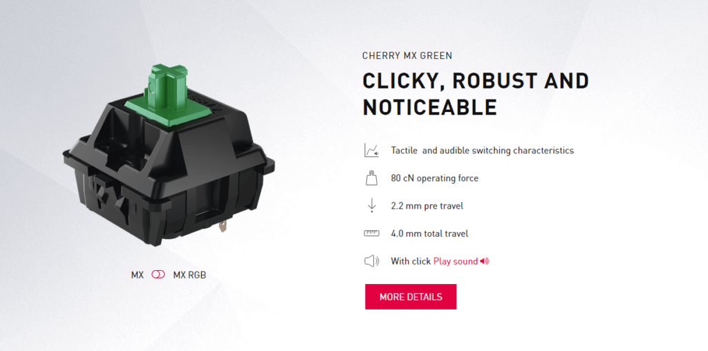 cherry mx green switch cherry mx green switch
